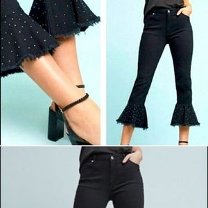 Pilcro & the Letterpress Ruffle Studded Jeans